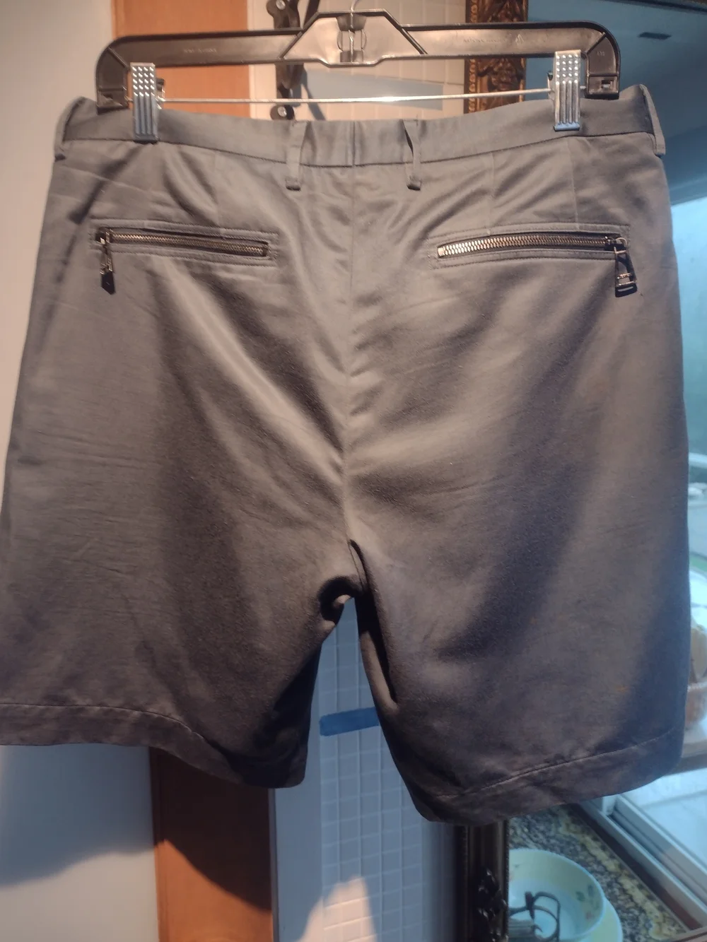 Belstaff Gray Flat-Front Shorts with Belt